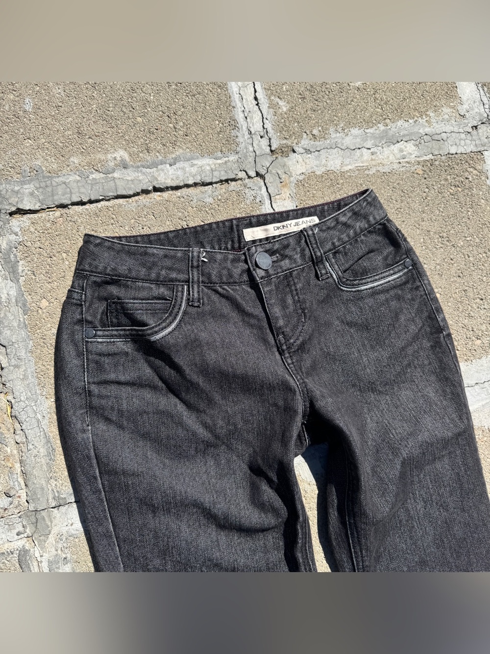 Y2K Dkny Black Low-rise Bootcut Jeans - Picture 2 of 7